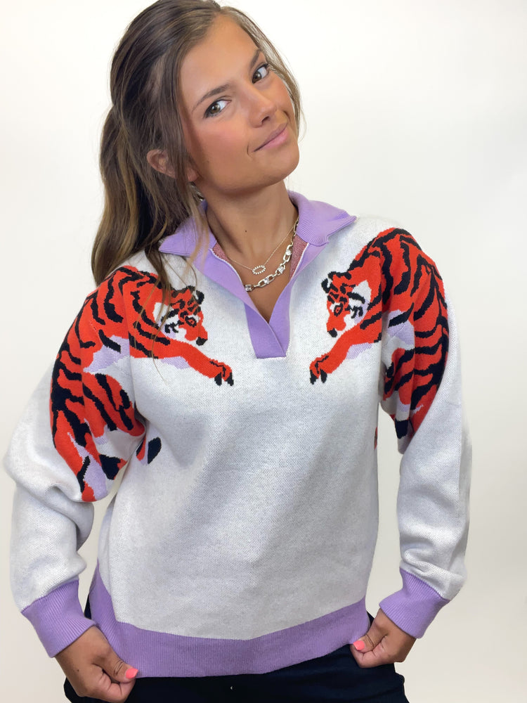 Sparkle City Roaring Tiger Sweater