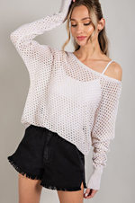 Dominique Eyelet Knit Sweater