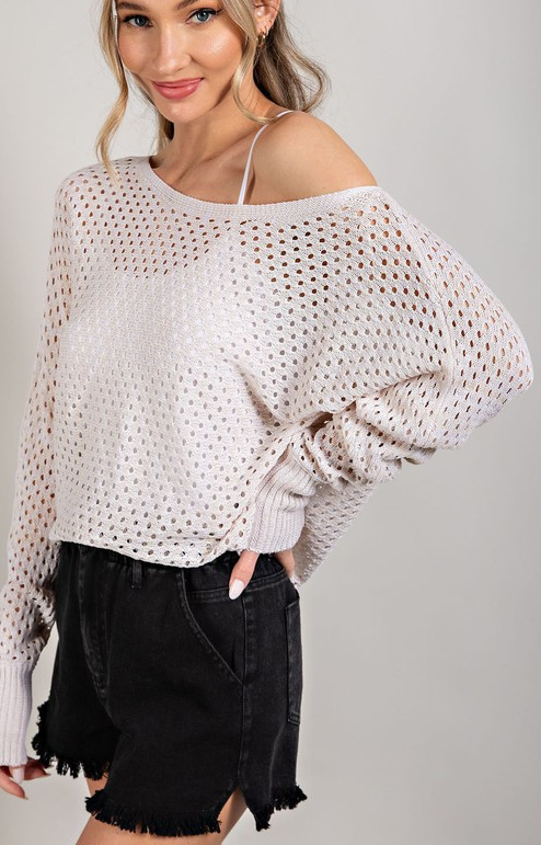 Dominique Eyelet Knit Sweater