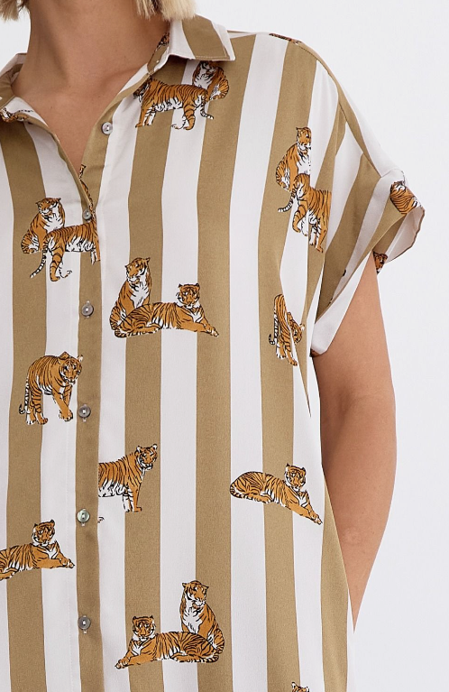Frankie Stripes and Tigers Midi Dress