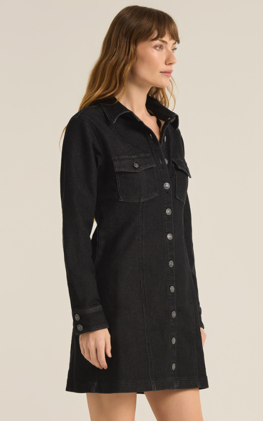 Z Supply Candice Knit Denim Dress Vintage Indigo / L