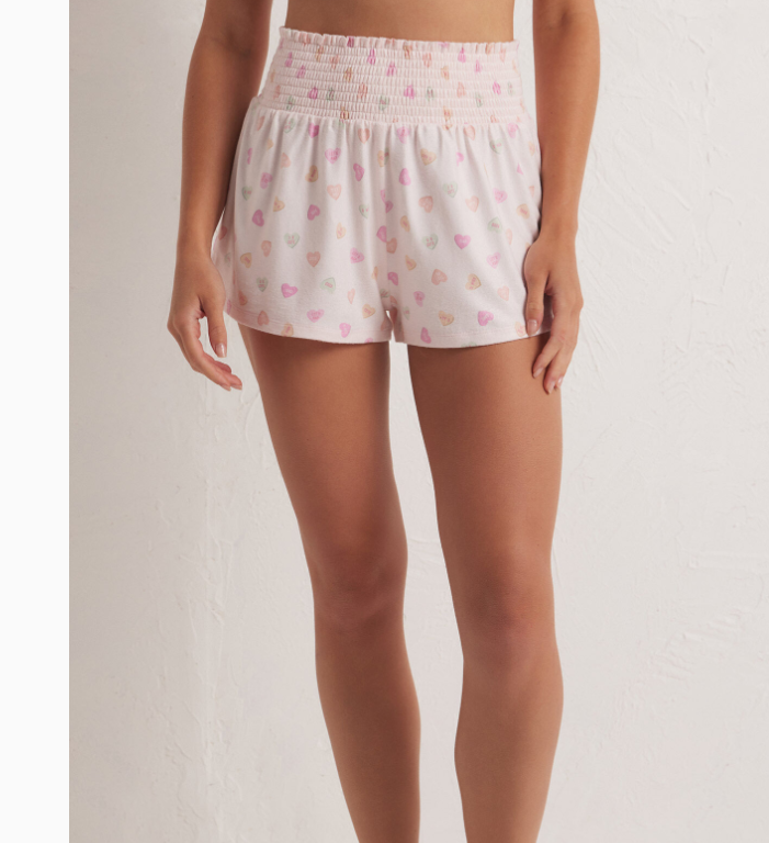 Z Supply Dawn Candy Hearts Lounge Short