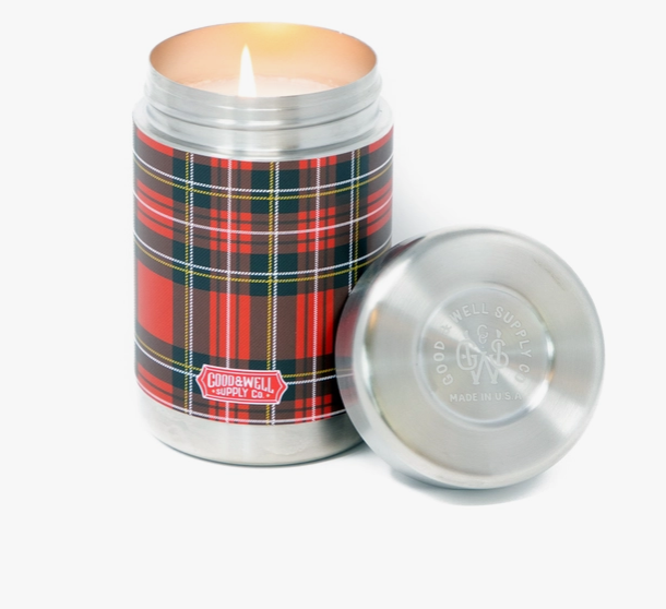 Good & Well Plaid Vintage Canteen Candle