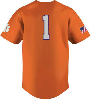 Clemson Unisex Tiger Baseball Jersey Orange L
