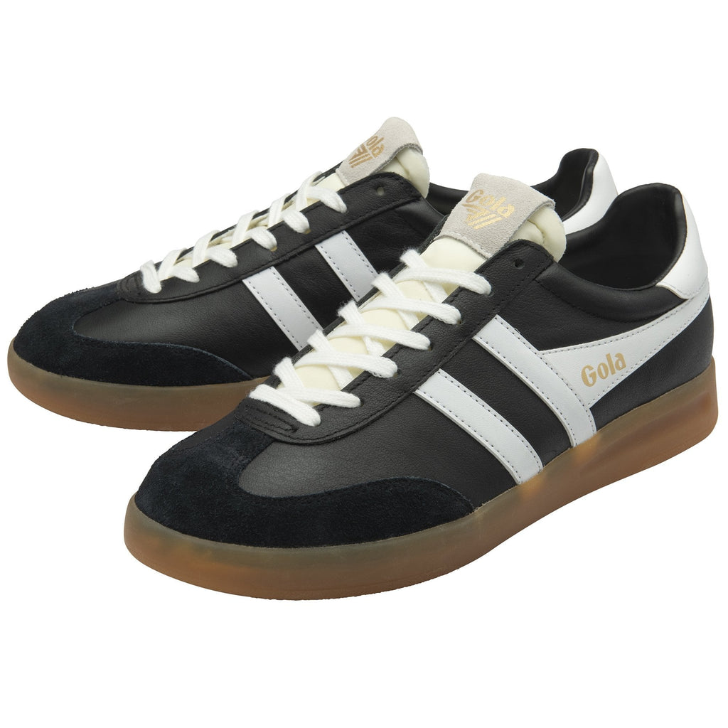 Gola Men's Cyclone Leather Sneakers Black/White/Gum / 11.5