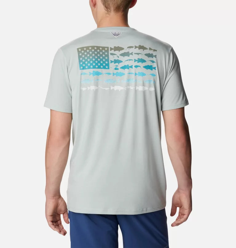 Columbia Men's PFG Fish Flag Tech Short Sleeve Shirt - M - Black