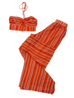 Azura Halter Banded Crop Top & Wide Pants Set