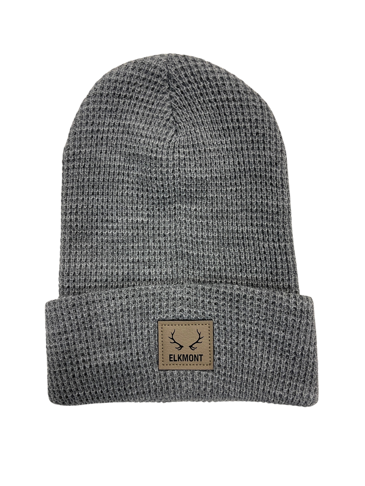 Elkmont Waffle Knit Leather Patch Beanie