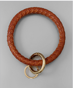 Faux Leather Key Ring Bracelet