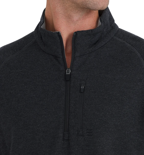 Free Fly Men's Bamboo Heritage Fleece Quarter Zip: Graphite