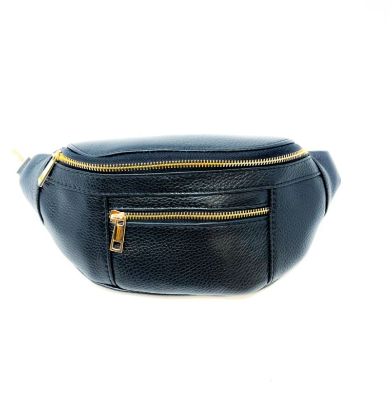 German Fuentes Leather Fanny Pack in Beige