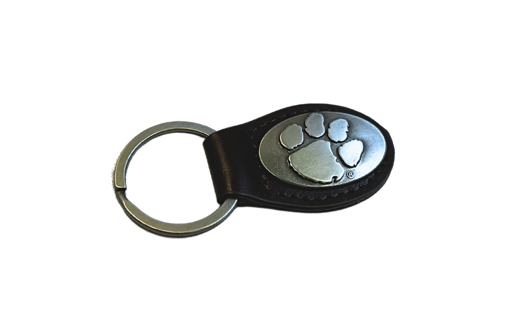 Zep-Pro Oval  Clemson Paw Concho Keychain