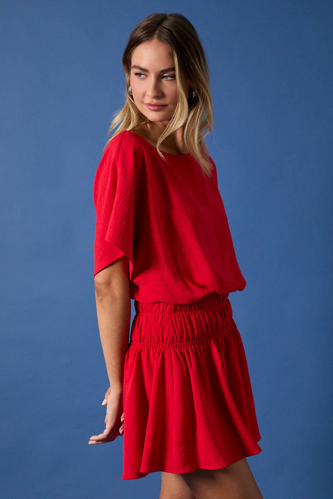 boat neck drop waist mini dress UO How Sweet Boatneck Drop Waist Knit Mini Dress