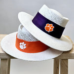 Clemson Straw Gambler Hat