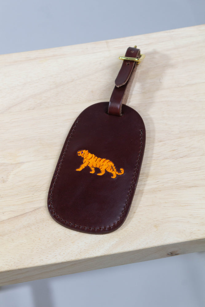 Elkmont Tiger Leather Luggage Tag