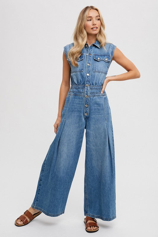 Women's Denim Sleeveless Jumpsuit – Elkmont Trading Company