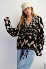 Women's Ethnic Printed Knit Cardigan