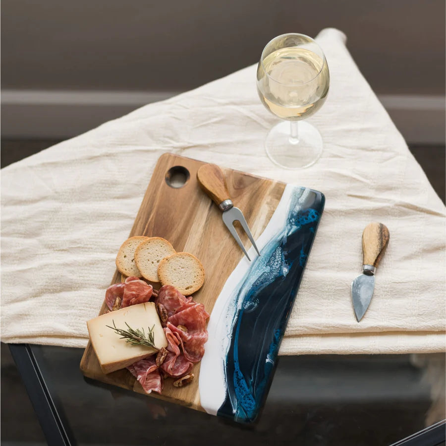 Lynn & Liana Marble Dipped Acacia Cheese Boards