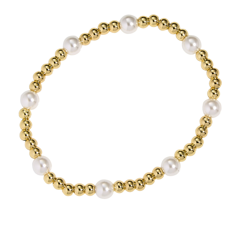Alex Carol 4 MM Gold  Ball Pearl Bracelet
