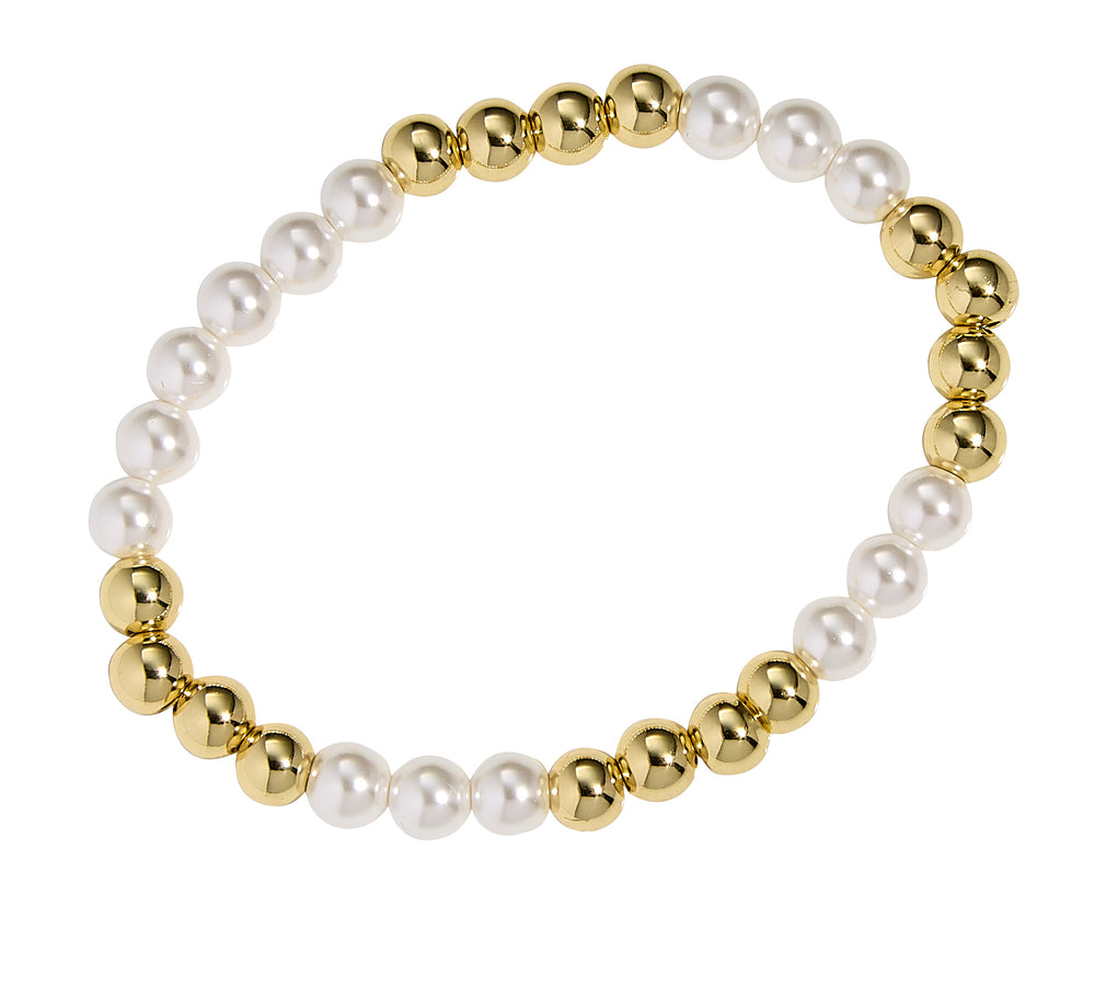 Alex Carol 6 MM Gold  Ball Pearl Bracelet