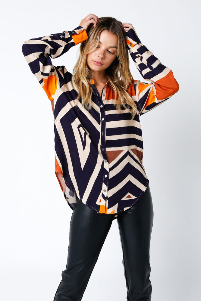 Women's Connie Graphic Long Sleeve Blouse
