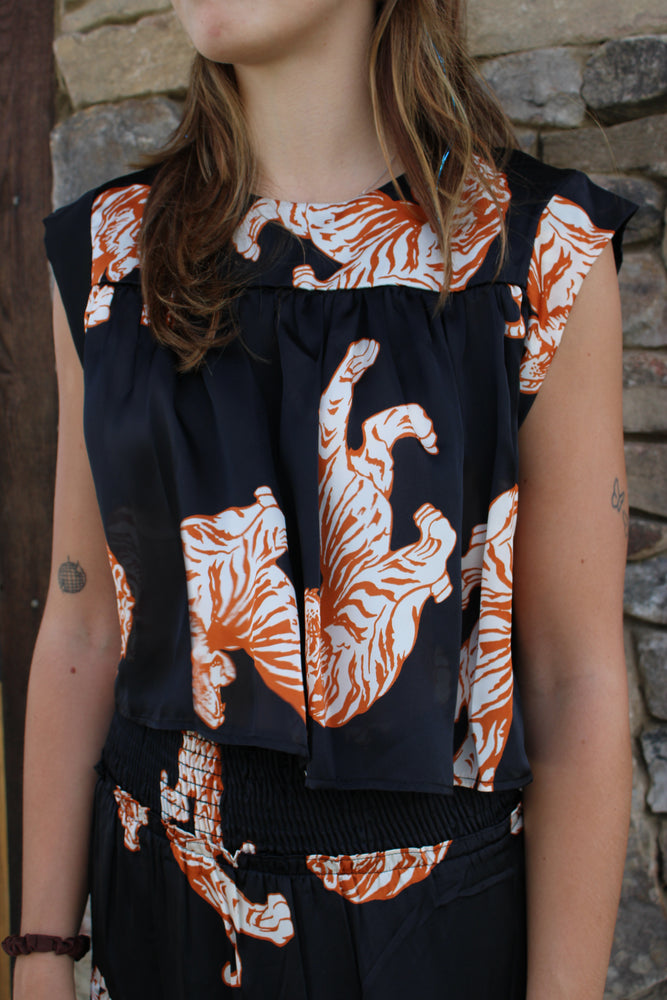 Paige Bengal Tigress Shirred Top
