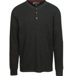 North River Men's Heather Waffle 3 Button Henley