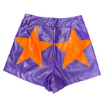 Sparkle City Vegan Leather Star Shorts