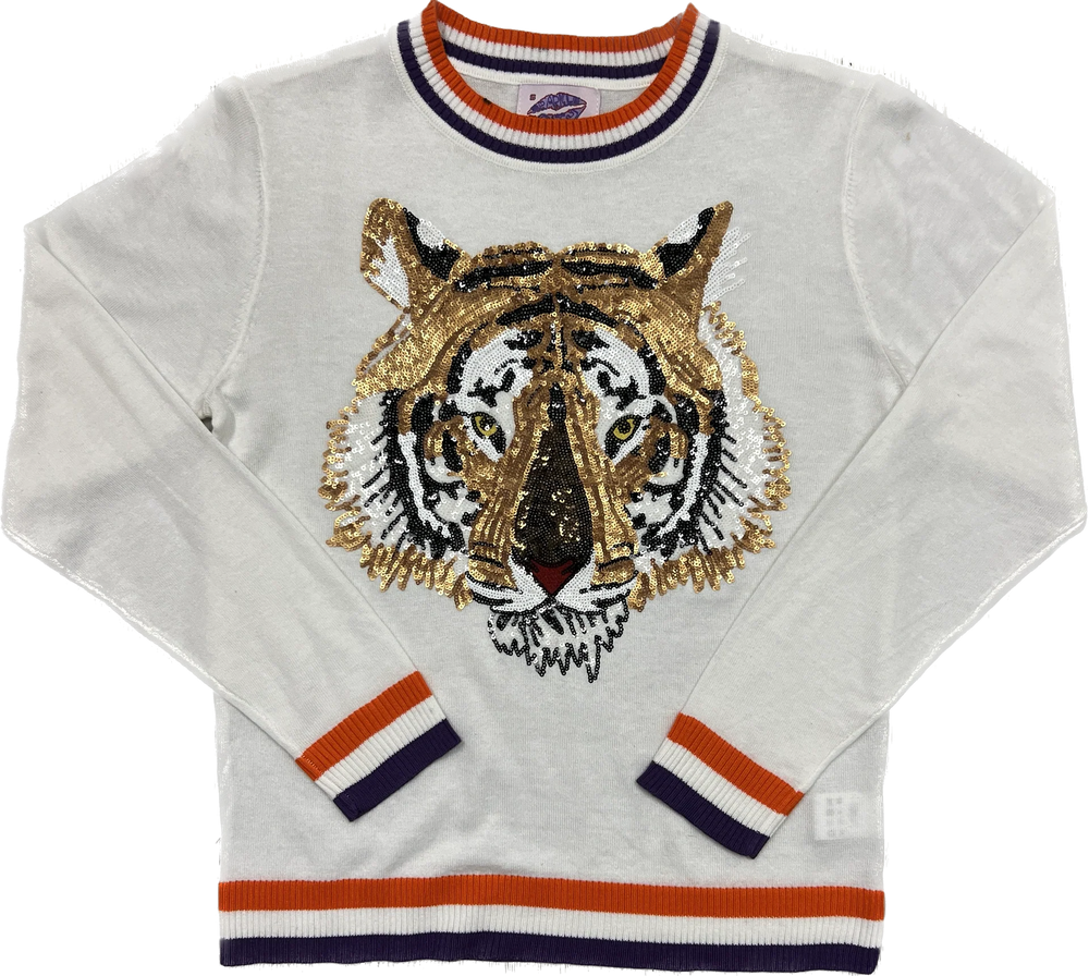 Sparkle City Long Sleeve Knit Tiger Sweater