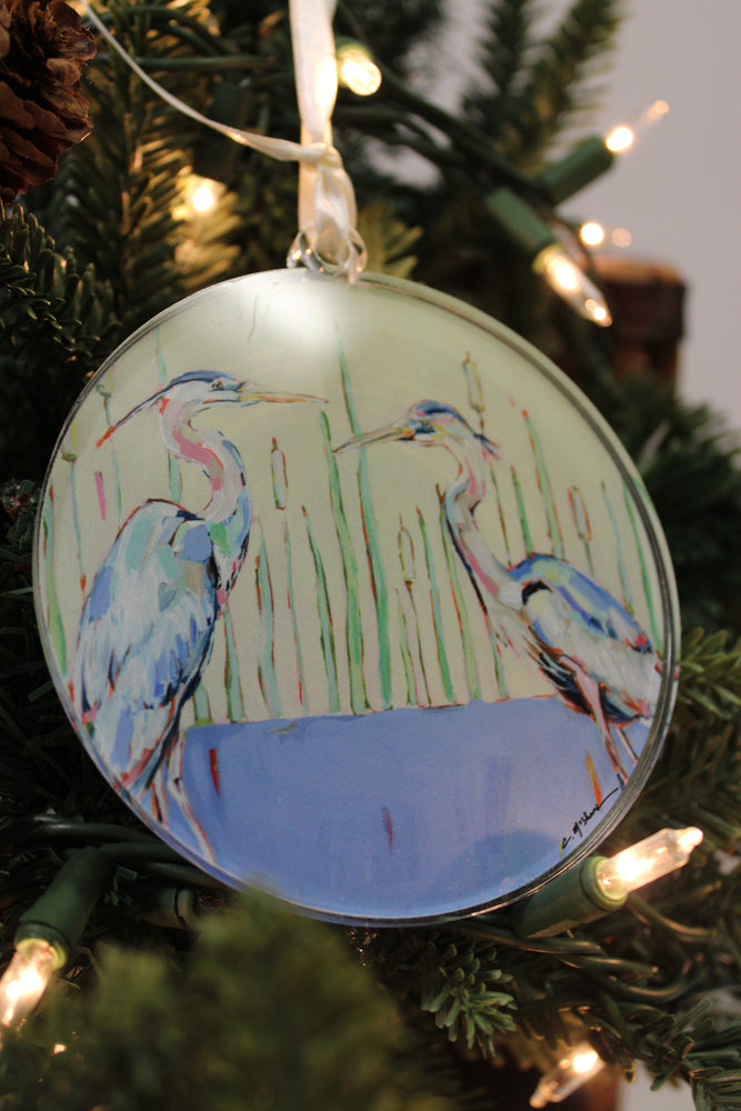 Chelsea Mcshane Art "Blue Herons" Ornament