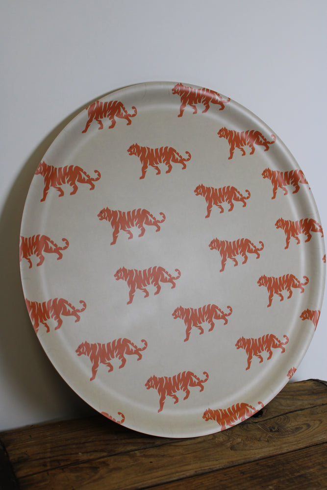 Elkmont All Over Tiger Birch Wood Round Tray