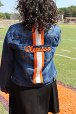 Women's Beaded Clemson Fan Denim Jacket