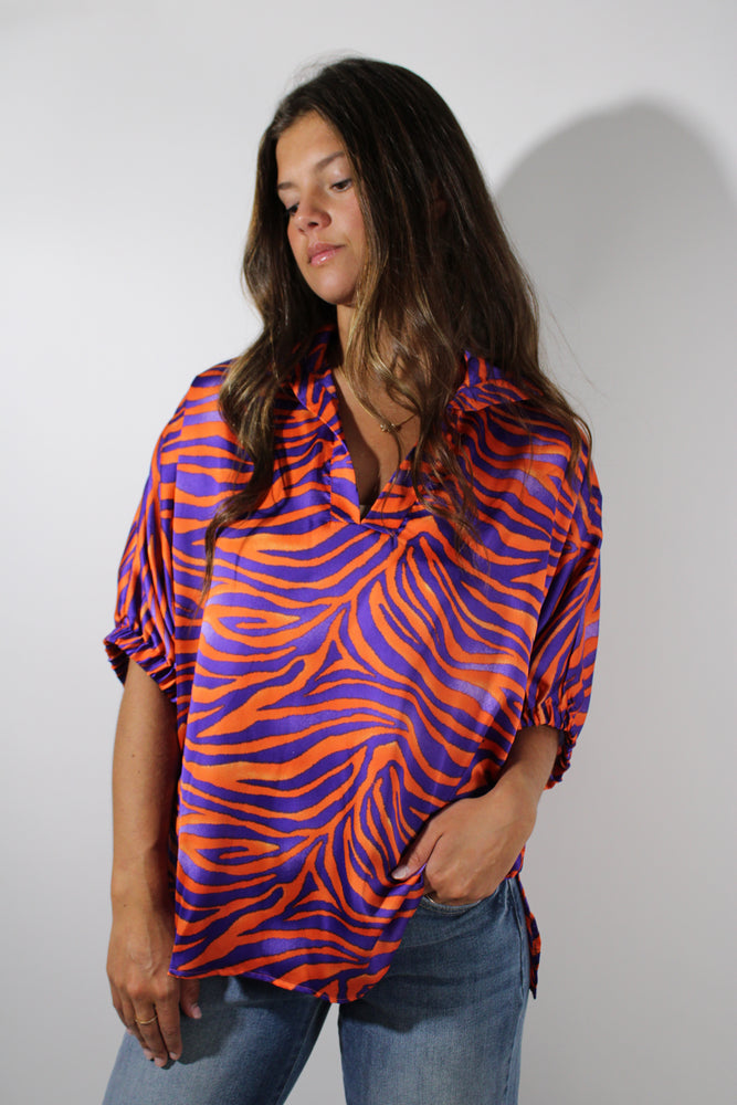 Sloan Fight Tigers Animal Print Top
