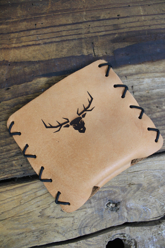 Elkmont Antlers Leather Can Cooler