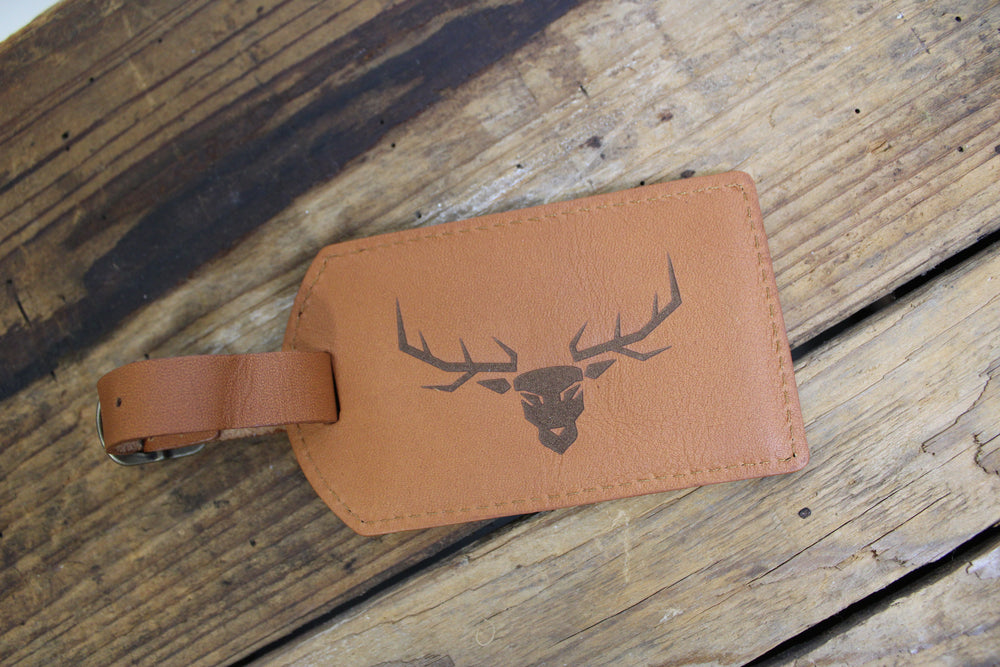 Elkmont Antlers Leather Luggage Tag