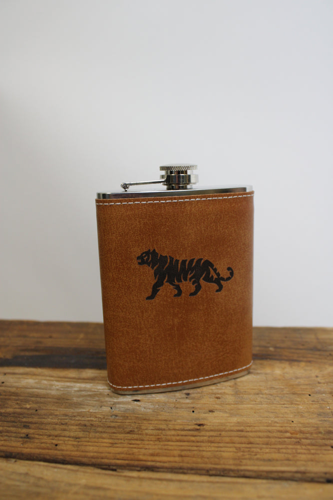 Elkmont Tiger Leather Hip Flask