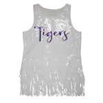 Sequin Clemson Fringe Tank Top