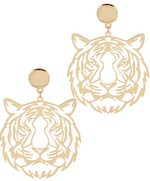Mandi Tiger Face Filigree Earrings