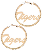 "Tigers" Rhinestone Hoops