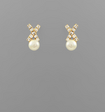 Waverly Pearl Criss Cross Earrings