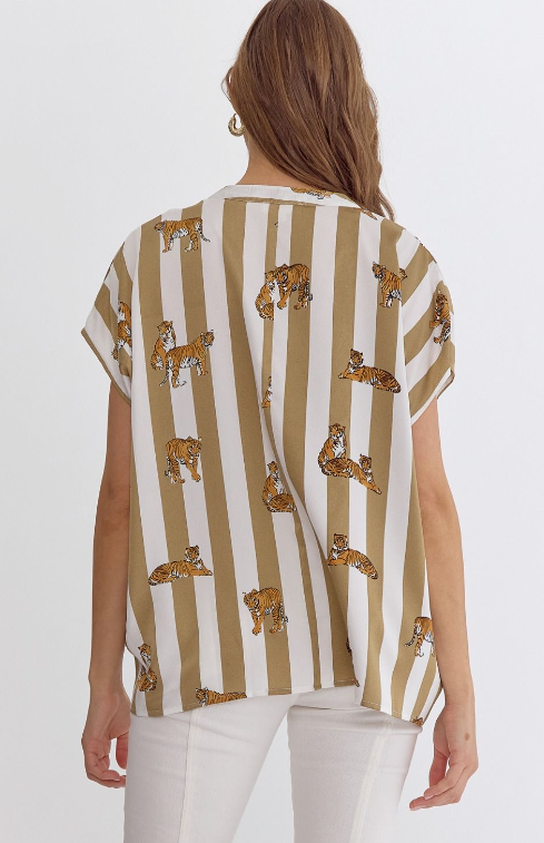 Tess Stripes and Tigers Short Sleeve