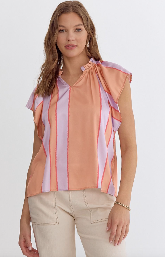 Caleigh Colorblocked Stripe Blouse