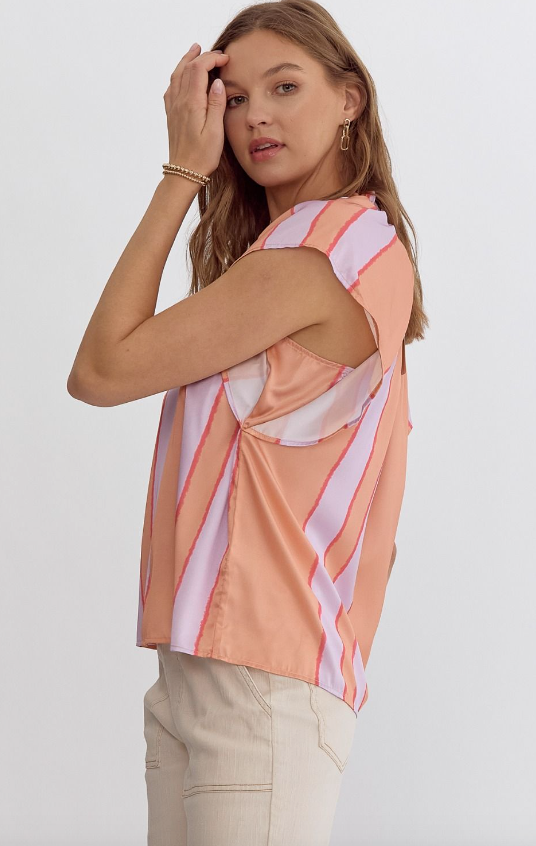 Caleigh Colorblocked Stripe Blouse