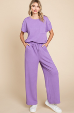 Lilah Textured Loose Leg Pants