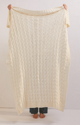 Z Supply Plush Cable Knit Blanket