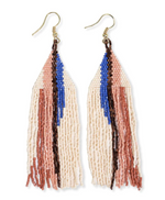 INK+ALLOY Camielle Abstract Stripe Beaded Fringe Earrings