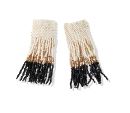 INK+ALLOY Ava Color Block Beaded Fringe Earring