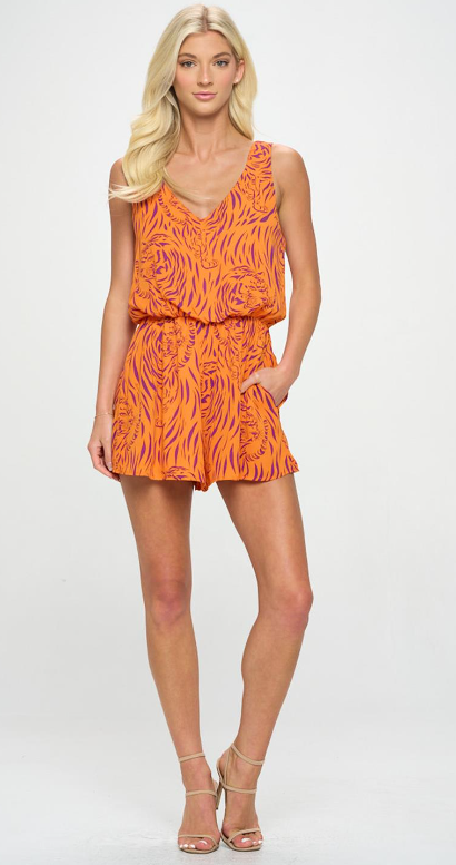 Lexi Wide Strap Romper with Pockets