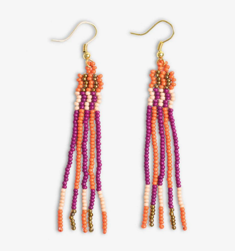 INK+ALLOY Melissa Alternating Beaded Fringe Earrings