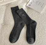 Bow Embroidered Crew Socks